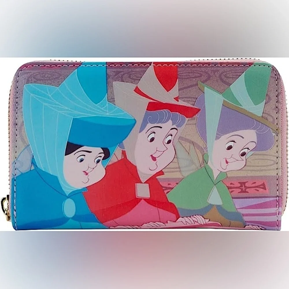 Loungefly Disney Sleeping Beauty Aurora Maleficent Zip Wallet New